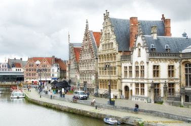 Ghent's picturesque Graslei, lined with beautiful guildhouses