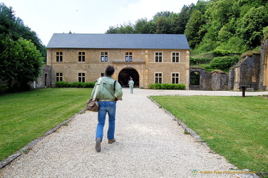 Tony walking towards the Orval Brewery Museum