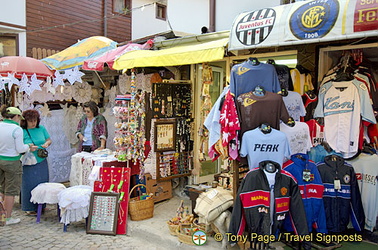Lace, football t-shirts and other souvenirs in Nessebar