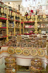 Lots of souvenirs in this pottery shop