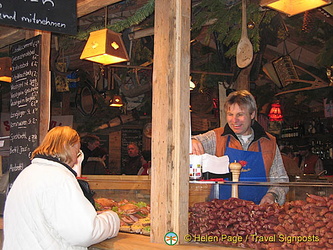 A wurst stall at Cologne Weihnachtsmarkt