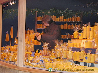 Candles for sale at Cologne Christmas market