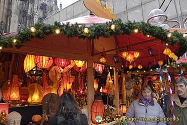 Beautiful lamp shades for sale at Cologne Weihnachtsmarkt 