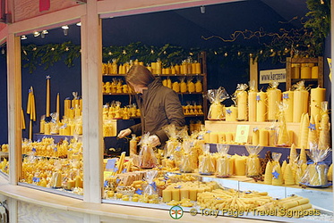 Candles for sale at Cologne Weihnachtsmarkt