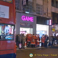 Santas queuing for work