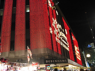 Debenhams lights up for Christmas shoppers