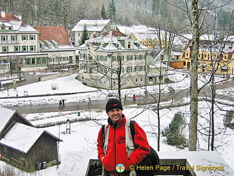 Tony with views of Villa Jagerhaus and Hotel Lisl in the background