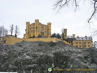 Four-storey high, Schloss Hohenschwangau is flanked by angular towers
