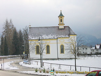 A beautiful snow-covered chapel