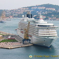 One of the many cruise ships in Dubrovnik port