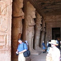 The colossi on the southern pillars wear the Upper Egypt crown,
[Great Temple of Abu Simbel - Egypt]