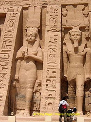 Its Hypostyle hall has Hathor-headed pillars.
[Temple of Hathor - Abu Simbel - Egypt]