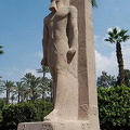 Colossal statue of Rameses II at the gate of the Temple of Ptah.
[Temple of Ptah - Mit Rahina village - Memphis - Egypt]