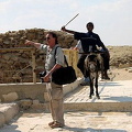 Tony's spotted something, oblivious to the charging donkey.
[Step Pyramid of Djoser - Saqqara - Egypt]