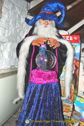 Merlin looking into his crystal ball