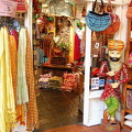 Camden Markets - Bright-coloured scarves, bags, etc.