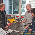 Chatting to Paul about his stamps (2317 visits) Camden Passage, London Chatting to Paul about his stamps