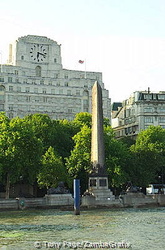 Cleopatra's Needle with the Shell Mex House in the rear