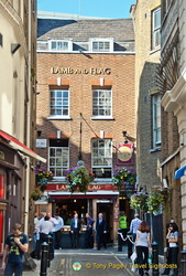 The Lamb and Flag is a Covent Garden institution.  Charles Dickens was a frequent drinker here.
