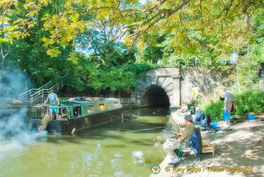 Canal boat and the Islington Tunnel