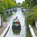 Canal Boat passing through lock