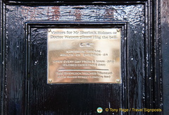 If you're visiting Sherlock Holmes or Dr. Watson, ring the bell