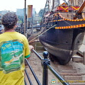 A sailor admiring The Golden Hinde