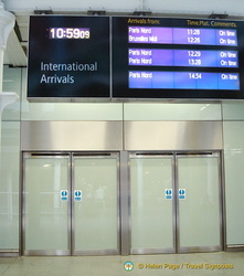 International arrival times