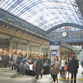 A busy St Pancras, but not as frantic as at the airports
