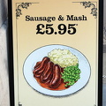 GBP5.95 for sausage & mash at The Prince of Wales