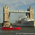 Lucky to catch this view of the Tower Bridge letting a ship through