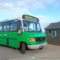 The Western Greyhound bus 504 is one of the bus services to the Minack Theatre