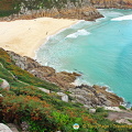 The very beautiful Porthcurno Beach by the Minack Theatre