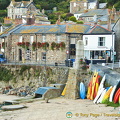 View of the Mousehole harbour and the Ship Inn