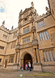 The Tower of the Five Orders is the main entrance to the Bodleian Library