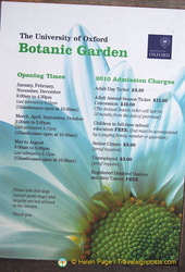 Oxford Botanical Gardens Opening Times