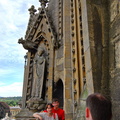 Gargoyles and statues form part of the decoration of St Mary's church spire