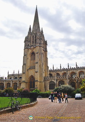 The University Church of St Mary the Virgin.  From the 13th century tower you can get the best views of Oxford