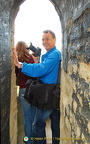 Tony reaching the top of St Mary Church tower