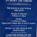 Opening times of St. Mary's tower