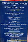 Opening times of St. Mary's tower