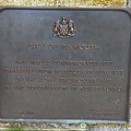 Tablet commemorating the departure from Plymouth in May 1839 of the Tory, the pioneer ship in the colonisation of New Zealand