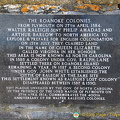 Plaque commemorating the 400th anniversary of Sir Walter Raleigh's colonies