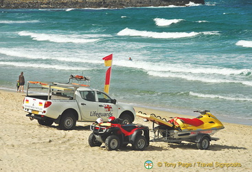 Porthmeor Beach is manned by lifeguards