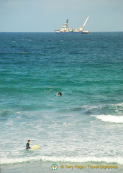 Surfing at Porthmeor Beach