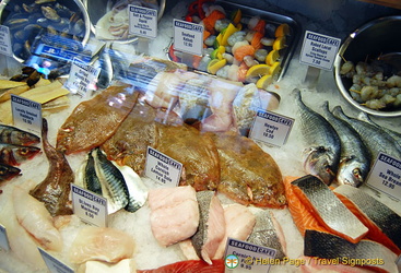 Choice of seafood at the Seafood Cafe