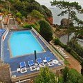 Looking down to the swimming pool