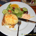 Baked potato and salad
