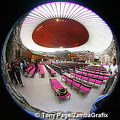 A fisheye view of the Rock Church - note the copper coil roof