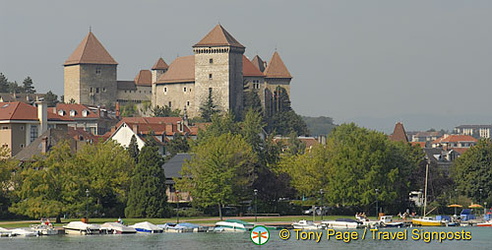 View of  Château Annecy from Lake Annecy